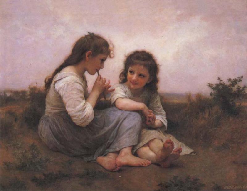 Adolphe Bouguereau Two Girls Sweden oil painting art